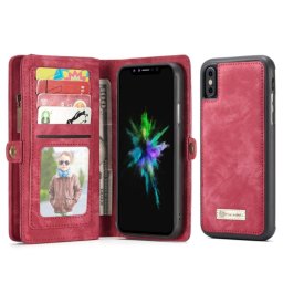 WALLET Védőtok pénztárcával 2 az 1-ben Apple iPhone X / XS piros