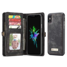 WALLET Védőtok pénztárcával 2 az 1-ben Apple iPhone X / XS fekete