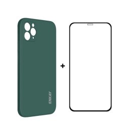 ENKAY tok + 3D üveg Apple iPhone 11 Pro zöld