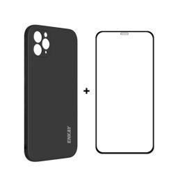 ENKAY borító + 3D üveg Apple iPhone 11 Pro fekete