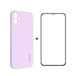 ENKAY tok + 3D üveg Apple iPhone 12 mini lila
