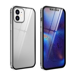 Mágneses borító 360° Apple iPhone 12 mini ezüst