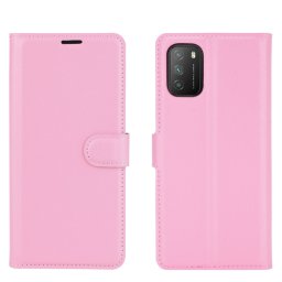 LITCHI Wallet tok Xiaomi Poco M3 rózsaszín