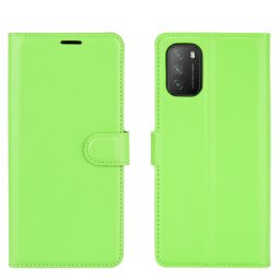 LITCHI Wallet tok Xiaomi Poco M3 zöld