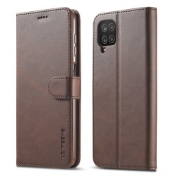 IMEEKE Wallet tok Samsung Galaxy A12 / M12 sötétbarna