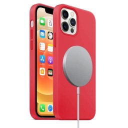 RUBBER MAGSAFE borító Apple iPhone 12 Pro Max piros