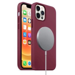 RUBBER MAGSAFE borító Apple iPhone 12 Pro Max bordó
