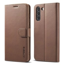 IMEEKE Wallet tok Samsung Galaxy S21 FE 5G sötétbarna