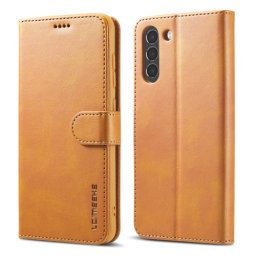 IMEEKE Wallet tok Samsung Galaxy S21 FE 5G világosbarna