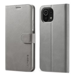IMEEKE Wallet tok Xiaomi Mi 11 Lite / 11 Lite 5G / 11 Lite NE 5G szürke