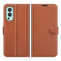 LITCHI Védőburkolat OnePlus Nord 2 5G barna
