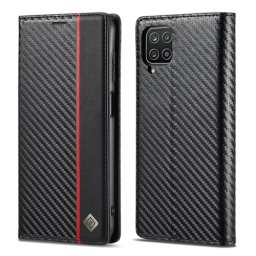 IMEEKE CARBON Pénztárcahuzat Samsung Galaxy A12 / M12 fekete