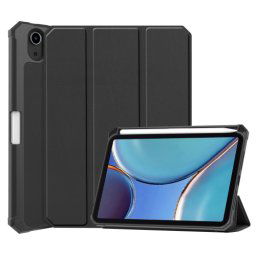 LEATHER Flip tok Apple iPad mini 2021 fekete
