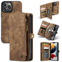 WALLET Védőtok pénztárcával 2 az 1-ben Apple iPhone 13 Pro Max barna
