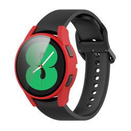 Edzett üveggel ellátott védőburkolat Samsung Galaxy Watch 4 44mm piros készülékhez