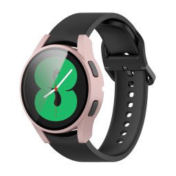 Edzett üveggel ellátott védőborítás Samsung Galaxy Watch 4 40mm rózsaszín telefonhoz