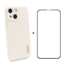 ENKAY Cover + 3D üveg Apple iPhone 13 mini bézs