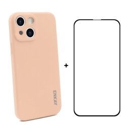 ENKAY borító + 3D üveg Apple iPhone 13 mini rózsaszín