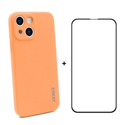 ENKAY tok + 3D üveg Apple iPhone 13 mini narancs