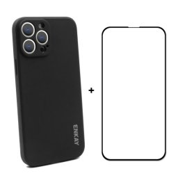 ENKAY borító + 3D üveg Apple iPhone 13 Pro fekete
