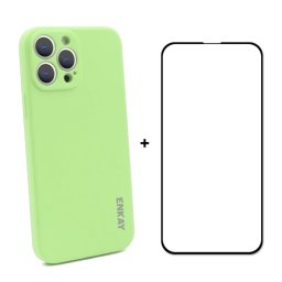 ENKAY tok + 3D üveg Apple iPhone 13 Pro világoszöld