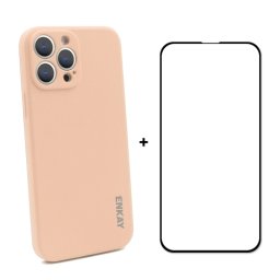 ENKAY borító + 3D üveg Apple iPhone 13 Pro rózsaszín