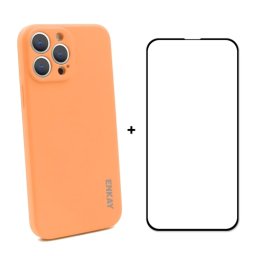 ENKAY tok + 3D üveg Apple iPhone 13 Pro narancssárga
