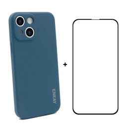 ENKAY borító + 3D üveg Apple iPhone 13 kék