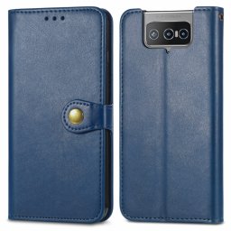 LEATHER BUCKLE Wallet esetében Asus Zenfone 8 Flip (ZS672KS) kék