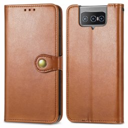 LEATHER BUCKLE Wallet esetben Asus Zenfone 8 Flip (ZS672KS) barna