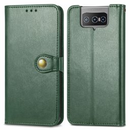 LEATHER BUCKLE Wallet Asus Zenfone 8 Flip (ZS672KS) zöld