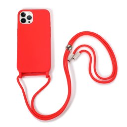 LANYARD Védőburkolat zsinórral Apple iPhone 13 Pro piros
