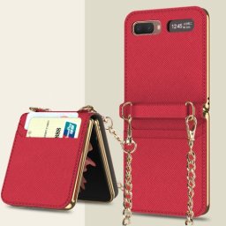 GKK CARD Borító lánccal Samsung Galaxy Z Flip piros