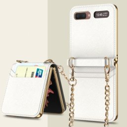GKK CARD Borító lánccal Samsung Galaxy Z Flip fehér