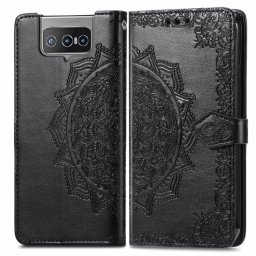 ART Pénztárca borító Flip Asus Zenfone 8 (ZS672KS) ORNAMENT fekete