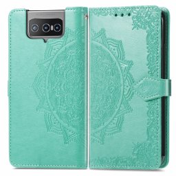 ART Peňaženkový fedél Flip Asus Zenfone 8 (ZS672KS) ORNAMENT Zöld