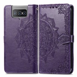 ART Peňaženkový fedelet Flip Asus Zenfone 8 (ZS672KS) ORNAMENT Lila