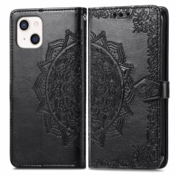 ART Pénztárca borító Apple iPhone 13 mini ORNAMENT fekete