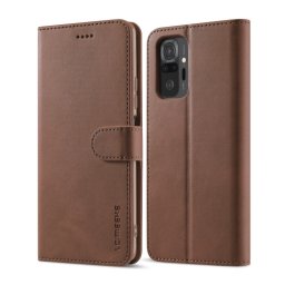 IMEEKE pénztárca huzat Xiaomi Redmi 10 / Redmi 10 2022 sötétbarna