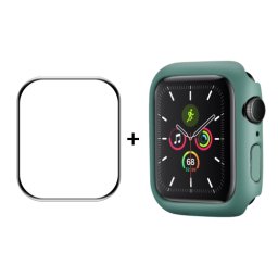 ENKAY Műanyag borítás edzett üveggel Apple Watch 7-hez 45mm zöld