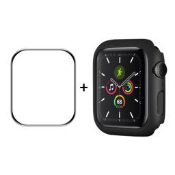 ENKAY Műanyag borítás védőfóliával Apple Watch 9 / 8 / 7 (41mm) fekete