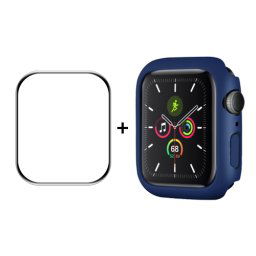 ENKAY Műanyag borítás védőfóliával Apple Watch 9 / 8 / 7 (41mm) kék