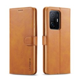 IMEEKE Wallet fedél Xiaomi 11T / 11T Pro világosbarna