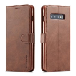 IMEEKE pénztárcahuzat Samsung Galaxy S10 készülékhez sötétbarna