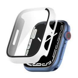 Műanyag tok védőüveggel Apple Watch 9 / 8 / 7 (41mm) fehér