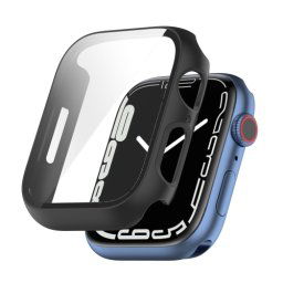 Műanyag tok védőüveggel Apple Watch 9 / 8 / 7 (41mm) fekete