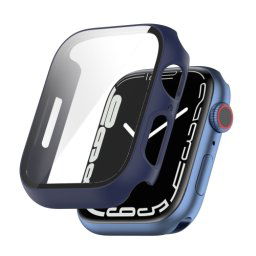 Műanyag tok védőüveggel Apple Watch 9 / 8 / 7 (41mm) kék