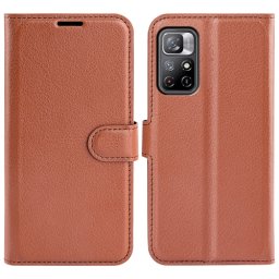 LITCHI Védőburkolat Xiaomi Poco M4 Pro 5G / Redmi Note 11S 5G barna színben