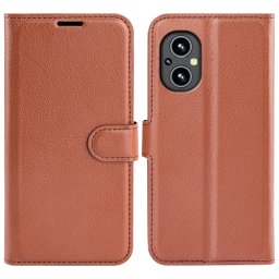 LITCHI Védőburkolat OnePlus Nord N20 5G barna színben