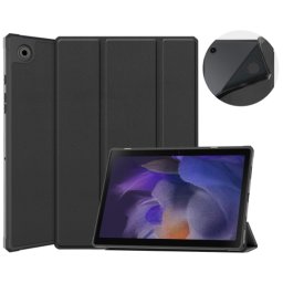 LEATHER Samsung Galaxy Tab A8 flip tok (SM-X205 / SM-X200) fekete